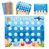 Zainpe 15Pcs Ocean Animals Potty Training Chart for Kids Sea Creatures Potty Chart with Shark Whale Stickers Marine Theme Toilet Training Reward Chart Develop Toileting Habit for Toddlers Boy Girl