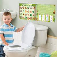 Zainpe 15Pcs Woodland Animals Potty Training Chart for Kids Forest Creatures Potty Chart with Bear Owl Stickers Woods Theme Toilet Training Reward Chart Develop Toileting Habit for Toddlers Boy Girl