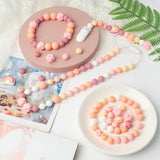Zainpe 159Pcs Baby Silicone Beads Set DIY Making Sensory Chewing Nursing Necklace Bracelet Boho Rainbow Teething Soothie Bead with Pacifier Clip BPA Free Teether Accessory for Baby Shower Birthday