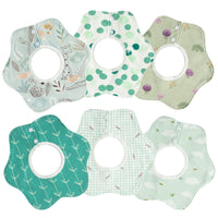 Zainpe 6Pcs 360° Rotate Baby Bibs Waterproof Snap Baby Bib Forest Bee Cotton Absorbent Feeding Burp Cloth for Unisex Newborn Infant 0-12 Months Boys Girls Drooling Teething Toddler