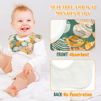 Zainpe 6Pcs 360° Rotate Baby Bibs Waterproof Snap Baby Bib Summer Shell Starfish Lemon Cotton Absorbent Feeding Burp Cloth for Unisex Infant Newborn 0-12 Months Boys Girls Drooling Teething Toddler