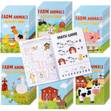 Zainpe Activity Coloring Books for Kids - 48Pcs Farm Animals Fun Game Book with Cows Chickens Duck Sheep Pattern Maze Crossword Dot to Dot Game Booklets Party Favors Supplies Goodie Bag Gift Filler