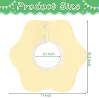 Zainpe 6Pcs 360° Rotate Baby Bibs Waterproof Snap Baby Bib Solid Colors Pink Orange Green Snap Cotton Absorbent Feeding Burp Cloth for Unisex Infant 0-12 Months Boys Girls Drooling Teething Toddler