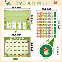 Zainpe 15Pcs Woodland Animals Potty Training Chart for Kids Forest Creatures Potty Chart with Bear Owl Stickers Woods Theme Toilet Training Reward Chart Develop Toileting Habit for Toddlers Boy Girl