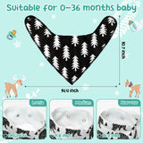 Zainpe 5Pcs Baby Bandana Cotton Drool Bibs Winter Christmas Tree Bear Soft Absorbent Infant Bib Adjustable Snaps Saliva Towels for Boys Girls Toddler Newborns Drooling Feeding Teething 0-36 Months