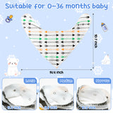 Zainpe 5Pcs Baby Bandana Cotton Drool Bibs Winter Christmas Tree White Soft Absorbent Infant Bib Adjustable Snaps Saliva Towels for Boys Girls Toddler Newborns Feeding Drooling Teething 0-36 Months