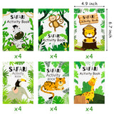 Zainpe 24Pcs Safari Animals Activity Coloring Game Books Jungle Lion Elephant Tiger Pattern DIY Art Drawing Book Maze Crossword Dot to Dot Color Game Booklets Kids Party Favors Goodie Bag Gift Filler