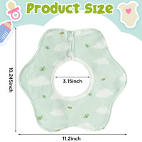 Zainpe 6Pcs 360° Rotate Baby Bibs Waterproof Snap Baby Bib Forest Bee Cotton Absorbent Feeding Burp Cloth for Unisex Newborn Infant 0-12 Months Boys Girls Drooling Teething Toddler