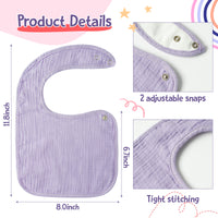 Zainpe 6Pcs Snap Muslin Cotton Baby Bibs Pink Purple Soft Absorbent Infant Bibs Adjustable Bandana Drool Bib Winter Christmas Gift for Boy Girl Toddler Newborn Drooling Feeding Teething 0-36 Months