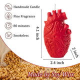 Zainpe Anatomical Heart Shaped Candle Gift Halloween Home Aesthetic Decor Pine Fragrance Natural Soy Wax Handmade Aromatherapy Candle Desk Decoration for House Bedroom Party Supplies 2.4 x 4.1 In