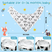 Zainpe 5Pcs Baby Bandana Cotton Drool Bibs Winter Christmas Tree Fox Soft Absorbent Infant Bib Adjustable Snaps Saliva Towels for Boys Girls Toddler Newborns Feeding Teething Drooling 0-36 Months