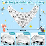 Zainpe 5Pcs Baby Bandana Cotton Drool Bibs Winter Christmas Tree Fox Soft Absorbent Infant Bib Adjustable Snaps Saliva Towels for Boys Girls Toddler Newborns Feeding Teething Drooling 0-36 Months