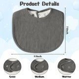 Zainpe 6Pcs Muslin Cotton Back Snap Baby Bibs White Black Soft Waterproof Infant Bibs Adjustable Absorbent Winter Christmas Gift Saliva Towel for Boy Girl Newborn Feeding Teething Drooling 0-36 Months