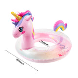 Zainpe Unicorn Inflatable Pool Float with Glitters Gradient Pink Inflation Swimming Ring Summer Outdoor Water Lounge Inflatable Raft Tube Fun Beach Floaties Vinyl Swim Floaty Pool Toys for Kids Adults