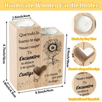 Zainpe Inspirational Candle Holders Gift for Women Friend Sister Bestie Mum Teacher, Wooden Heart Double Sided Printing Candlestick Personalized Christmas Birthday Wedding Graduation Friendship Gifts