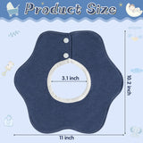 Zainpe 6Pcs 360° Rotate Baby Bibs Waterproof Snap Baby Bib Solid Colors Blue Orange Cotton Absorbent Feeding Burp Cloth for Unisex Newborn Infant 0-12 Months Boys Girls Drooling Teething Toddler