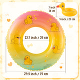 Zainpe Inflatable Duck Pool Float with Drink Holder, Yellow Inflation Swimming Ring Summer Outdoor Water Lounge Inflatable Raft Tube Fun Beach Floaties Vinyl Swim Floaty Pool Toys for Kids Adults