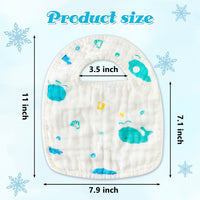 Zainpe 6Pcs Snap Muslin Cotton Baby Bibs Blue Trees Stars Pattern Bibs with 6 Absorbent & Soft Layers Adjustable Burp Cloths for Infants Girls Boys Toddler Drooling Feeding Eating Teething 0-24 Months