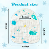 Zainpe 6Pcs Snap Muslin Cotton Baby Bibs Blue Trees Stars Pattern Bibs with 6 Absorbent & Soft Layers Adjustable Burp Cloths for Infants Girls Boys Toddler Drooling Feeding Eating Teething 0-24 Months