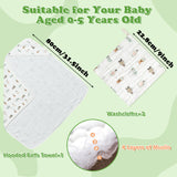 Zainpe 4Pcs Muslin Baby Hooded Towel & Washcloth Set Penguin Pattern Soft Absorbent Cotton Bath Hood Towels for Newborn Toddlers Essentials Boys Girls Infant Shower Gift 31.5 x 31.5 in