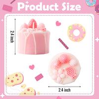 Zainpe Birthday Cake Candle Pink Handmade Natural Soy Wax & Cotton Wick Long Lasting Unscented Candles Room Aesthetic Decor Decorative Candle for Birthday Party Supplies Stylish Gift 2.4 x 2.4 In