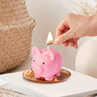 Zainpe Piggy Bank Shaped Pink Candle Gift Pine Fragrance Natural Soy Wax Handmade Aromatherapy Candle Home Aesthetic Decor Desk Decoration for House Room Bedroom Party Supplies