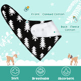 Zainpe 5Pcs Baby Bandana Cotton Drool Bibs Winter Christmas Tree Bear Soft Absorbent Infant Bib Adjustable Snaps Saliva Towels for Boys Girls Toddler Newborns Drooling Feeding Teething 0-36 Months