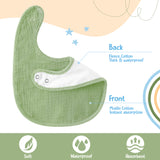 Zainpe 6Pcs Muslin Cotton Back Snap Baby Bibs Winter Christmas Blue Green Soft Waterproof Infant Bibs Adjustable Absorbent Saliva Towels for Boy Girl Newborn Toddler Feeding Teething  0-36 Months