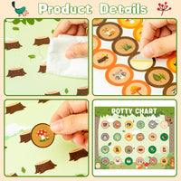 Zainpe 15Pcs Woodland Animals Potty Training Chart for Kids Forest Creatures Potty Chart with Bear Owl Stickers Woods Theme Toilet Training Reward Chart Develop Toileting Habit for Toddlers Boy Girl