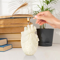 Zainpe Anatomical Heart Shaped Candle Gift Pine Fragrance Natural Soy Wax Handmade Aromatherapy Candle Home Aesthetic Decor Desk Decoration for House Bedroom Party Supplies Milky 2.4 x 4.1 inches