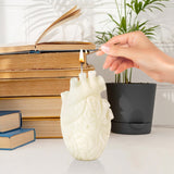 Zainpe Anatomical Heart Shaped Candle Gift Pine Fragrance Natural Soy Wax Handmade Aromatherapy Candle Home Aesthetic Decor Desk Decoration for House Bedroom Party Supplies Milky 2.4 x 4.1 inches