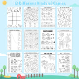 Zainpe Activity Coloring Books for Kids - 24Pcs Farm Animals Fun Game Book with Cows Chickens Duck Sheep Pattern Maze Crossword Dot to Dot Game Booklets Party Favors Supplies Goodie Bag Gift Filler