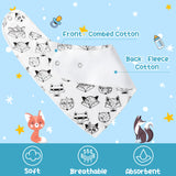Zainpe 5Pcs Baby Bandana Cotton Drool Bibs Winter Christmas Tree Fox Soft Absorbent Infant Bib Adjustable Snaps Saliva Towels for Boys Girls Toddler Newborns Feeding Teething Drooling 0-36 Months