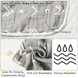 Zainpe 4Pcs Muslin Baby Hooded Towel & Washcloth Set Grey Soft Absorbent Bath Towels Cotton Hand Towels Infant Shower Gifts for Newborn Toddler Boys Girls Feeding Teething Sleeping 31.5 X 31.5 In