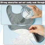 Zainpe 6Pcs Muslin Cotton Back Snap Baby Bibs White Black Soft Waterproof Infant Bibs Adjustable Absorbent Winter Christmas Gift Saliva Towel for Boy Girl Newborn Feeding Teething Drooling 0-36 Months