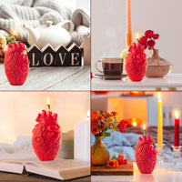 Zainpe Anatomical Heart Shaped Candle Gift Halloween Home Aesthetic Decor Pine Fragrance Natural Soy Wax Handmade Aromatherapy Candle Desk Decoration for House Bedroom Party Supplies 2.4 x 4.1 In