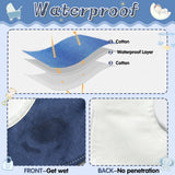 Zainpe 6Pcs 360° Rotate Baby Bibs Waterproof Snap Baby Bib Solid Colors Blue Orange Cotton Absorbent Feeding Burp Cloth for Unisex Newborn Infant 0-12 Months Boys Girls Drooling Teething Toddler