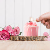 Zainpe Birthday Cake Candle Pink Handmade Natural Soy Wax & Cotton Wick Long Lasting Unscented Candles Room Aesthetic Decor Decorative Candle for Birthday Party Supplies Stylish Gift 2.4 x 2.4 In