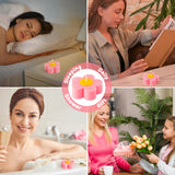 Zainpe Daisy Flower Pink Scented Candle Gift Danish Pastel Room Aesthetic Decor Pine Fragrance Candles Handmade Natural Soy Wax Aromatherapy Candle for Women Home Bedroom Party Supplies 2.8 x 1.2 In