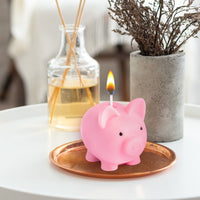 Zainpe Piggy Bank Shaped Pink Candle Gift Pine Fragrance Natural Soy Wax Handmade Aromatherapy Candle Home Aesthetic Decor Desk Decoration for House Room Bedroom Party Supplies