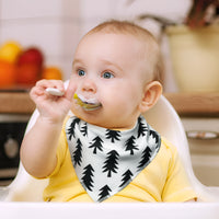 Zainpe 5Pcs Baby Bandana Cotton Drool Bibs Winter Christmas Tree Fox Soft Absorbent Infant Bib Adjustable Snaps Saliva Towels for Boys Girls Toddler Newborns Feeding Teething Drooling 0-36 Months