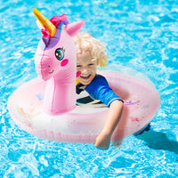 Zainpe Unicorn Inflatable Pool Float with Glitters Gradient Pink Inflation Swimming Ring Summer Outdoor Water Lounge Inflatable Raft Tube Fun Beach Floaties Vinyl Swim Floaty Pool Toy for Kids Toddler