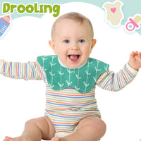 Zainpe 6Pcs 360° Rotate Baby Bibs Waterproof Snap Baby Bib Forest Bee Cotton Absorbent Feeding Burp Cloth for Unisex Newborn Infant 0-12 Months Boys Girls Drooling Teething Toddler