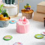 Zainpe Birthday Cake Candle Pink Handmade Natural Soy Wax & Cotton Wick Long Lasting Unscented Candles Room Aesthetic Decor Decorative Candle for Birthday Party Supplies Stylish Gift 2.4 x 2.4 In