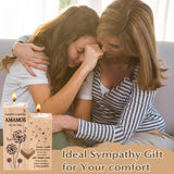 Zainpe Spanish Sympathy Candle Holders for Loss of Loved One, Wooden Heart Condolence Remembrance Keepsake Candlestick Table Decor for Mom Dad Grandma Friend, Spanish Memorial Bereavement Present