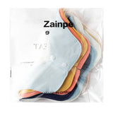 Zainpe 6Pcs 360° Rotate Baby Bibs Waterproof Snap Baby Bib Solid Colors Blue Orange Cotton Absorbent Feeding Burp Cloth for Unisex Newborn Infant 0-12 Months Boys Girls Drooling Teething Toddler