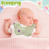 Zainpe 6Pcs 360° Rotate Baby Bibs Waterproof Snap Baby Bib Forest Bee Cotton Absorbent Feeding Burp Cloth for Unisex Newborn Infant 0-12 Months Boys Girls Drooling Teething Toddler