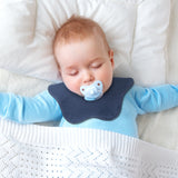 Zainpe 6Pcs 360° Rotate Baby Bibs Waterproof Snap Baby Bib Solid Colors Blue Orange Cotton Absorbent Feeding Burp Cloth for Unisex Newborn Infant 0-12 Months Boys Girls Drooling Teething Toddler