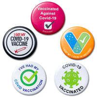 Zainpe 10Pcs Vaccine Button Pins by I Got My COVID-19 Vaccine Vaccinated Against Covid 19 Recipient Notification CDC Encouraged Public Health and Clinical Pinback Button Badges Vaccinated for Virus Pin 5 Styles