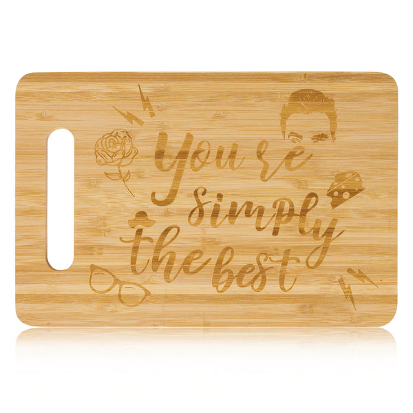 Zainpe Schitt's Creek Bamboo Cutting Board Engraved Chopping Boards for Kitchen Fun Gifts for Birthday Christmas Anniversary Valentine Housewarming and Decor Display (7"x 11")